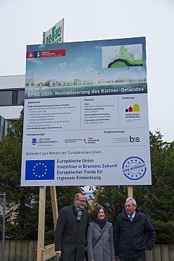 Construction sign unveiling