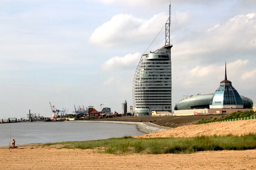 Weser beach riverbank
