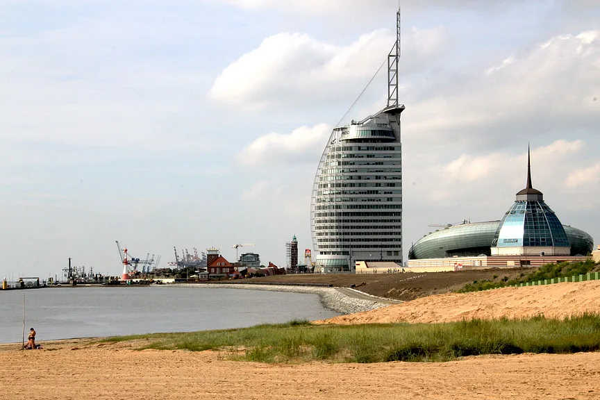 Weser beach riverbank