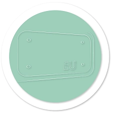 Stylisiertes Schild mit EU Schriftzug