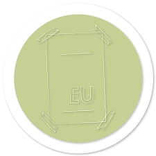 Stylisiertertes Plakat mit EU-Schriftzug