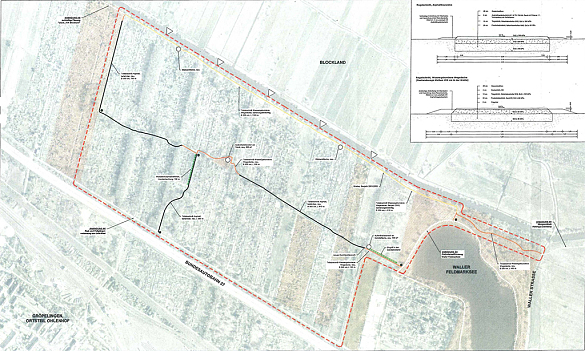 Circular route depicted on a plan