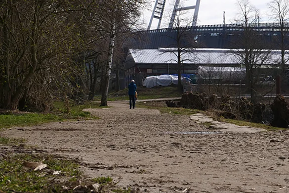 Auf dem Weg zum Stadion.