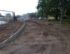 Bauarbeiten im Park am Weserwehr 