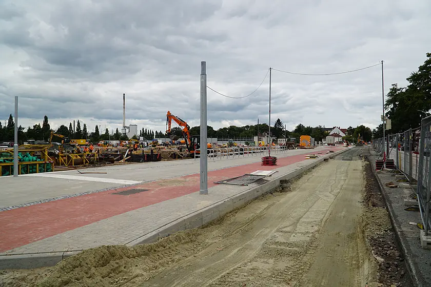 Bauarbeiten an der Umsteigeanlage