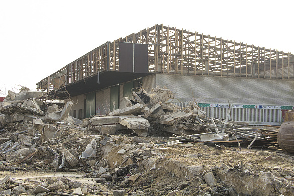 Buildings are demolished
