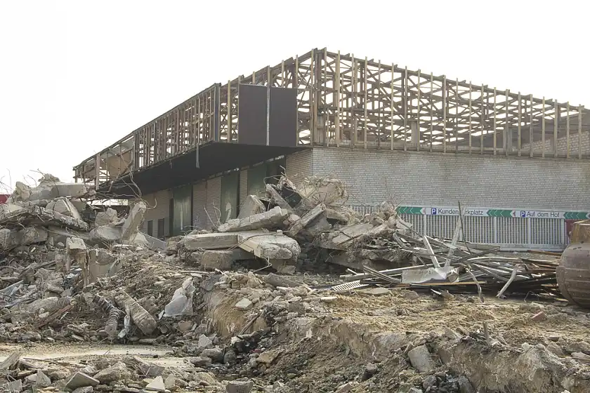 Buildings are demolished