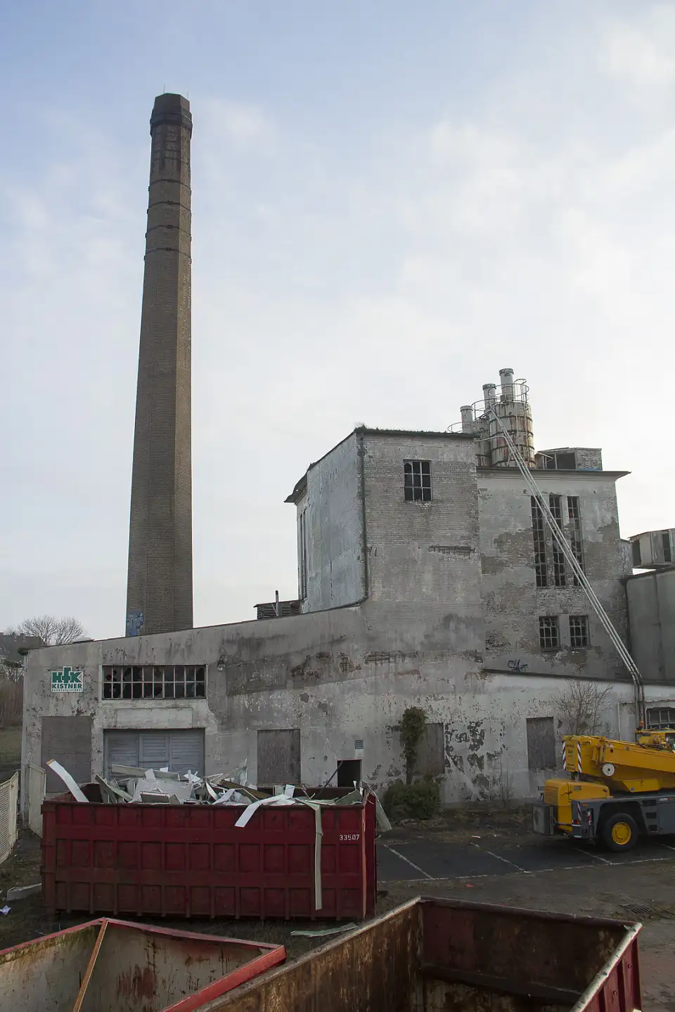 Factory building with chimney