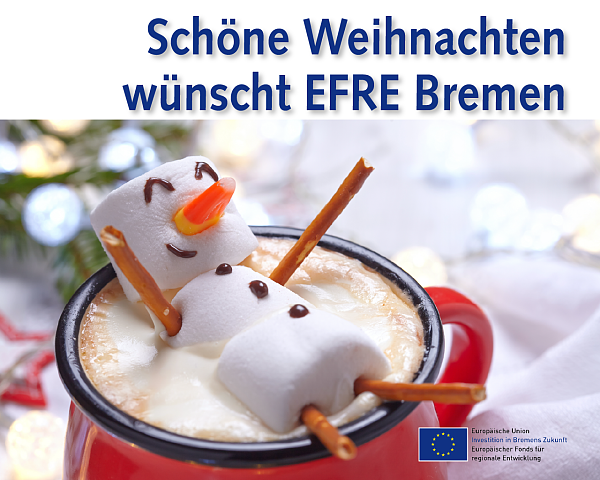 Schneemann in einer Kaffeetasse