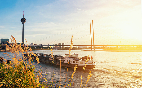 ship on a river