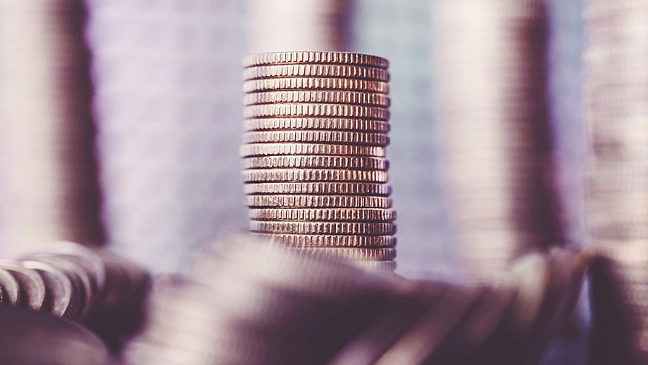 Several stacks of euro coins