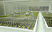 isztlock andresr: 3D robots growing lettuce in a greenhouse - automated processes concepts